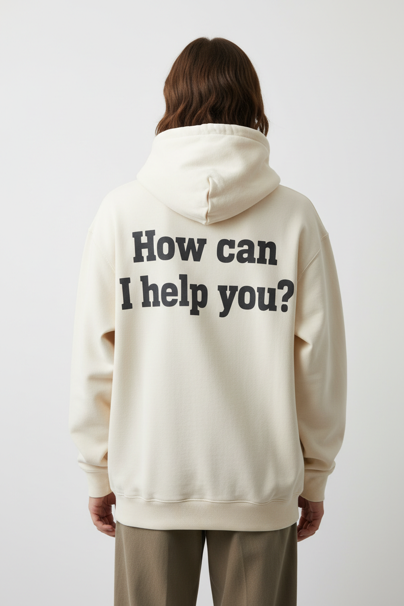 alineai.app Hoodie White – How can I help you? back