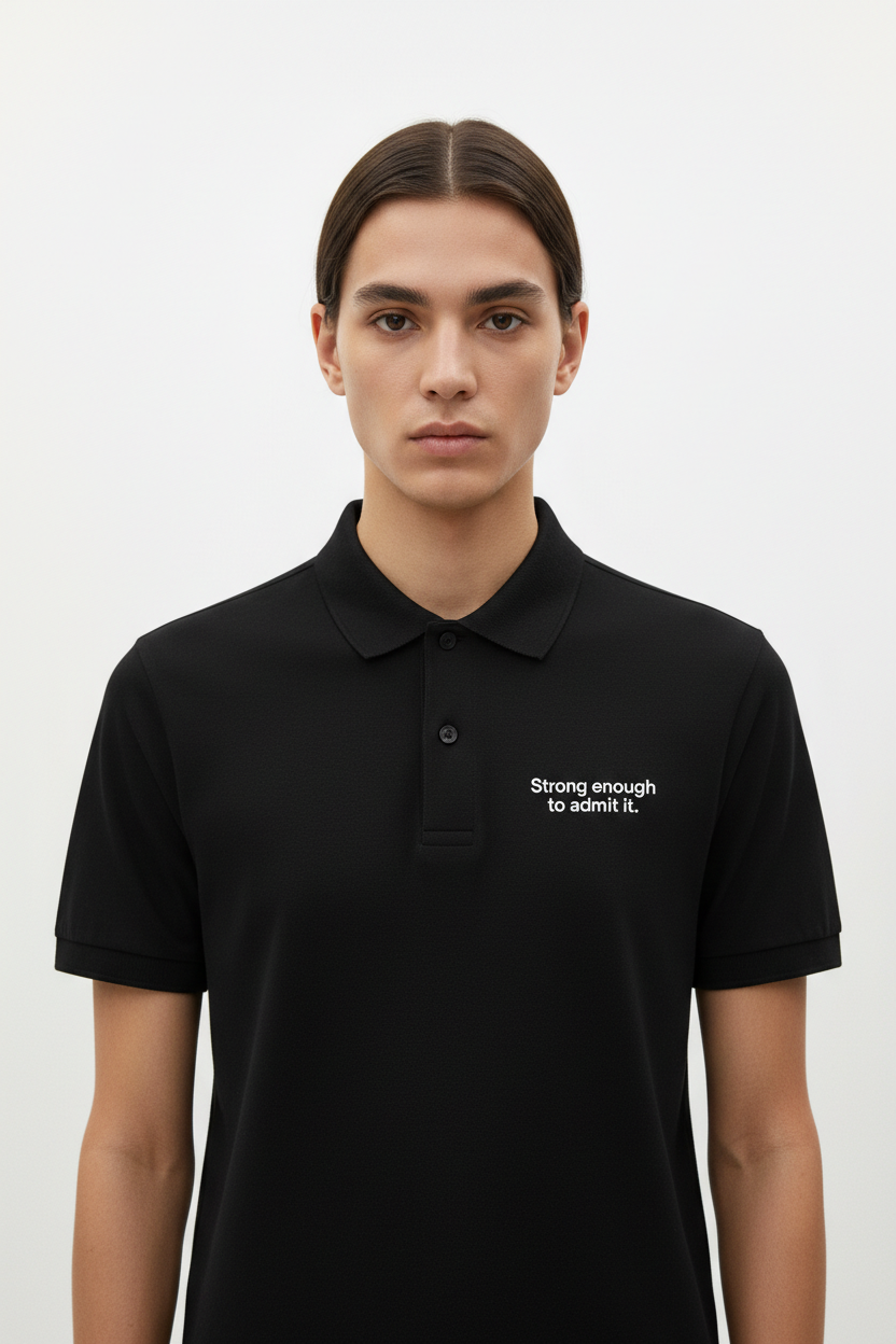 alineai.app Piké Black – Strong enough to admit it.