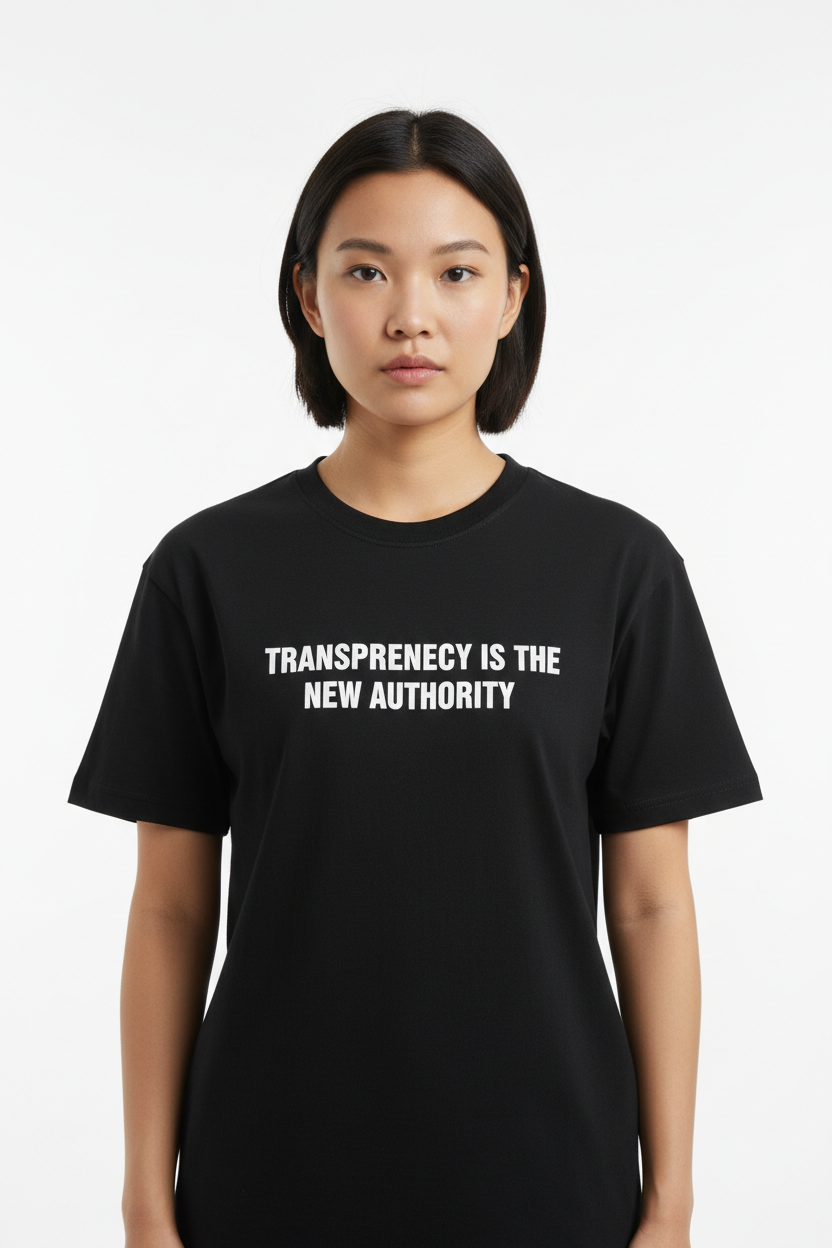 alineai.app T-shirt – Transparency is the new Authority.