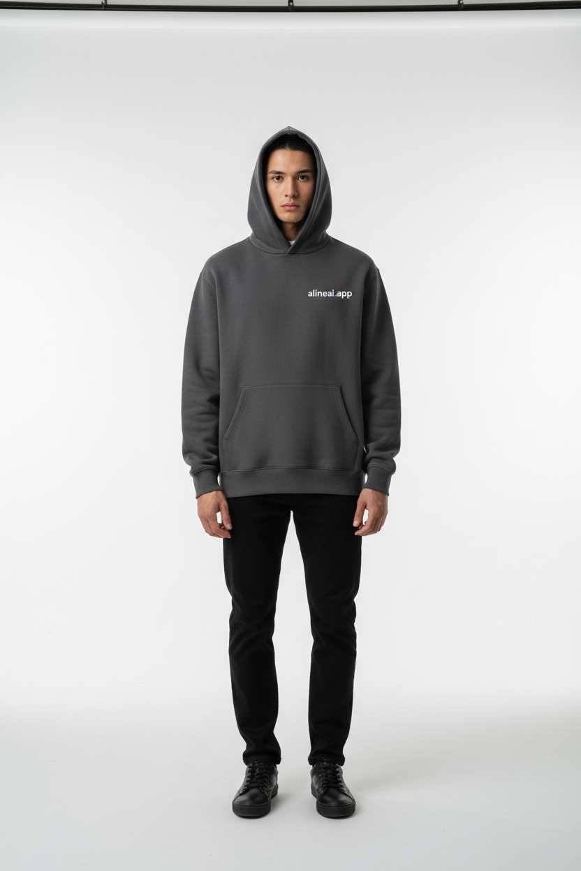alineai.app Hoodie Grey – front