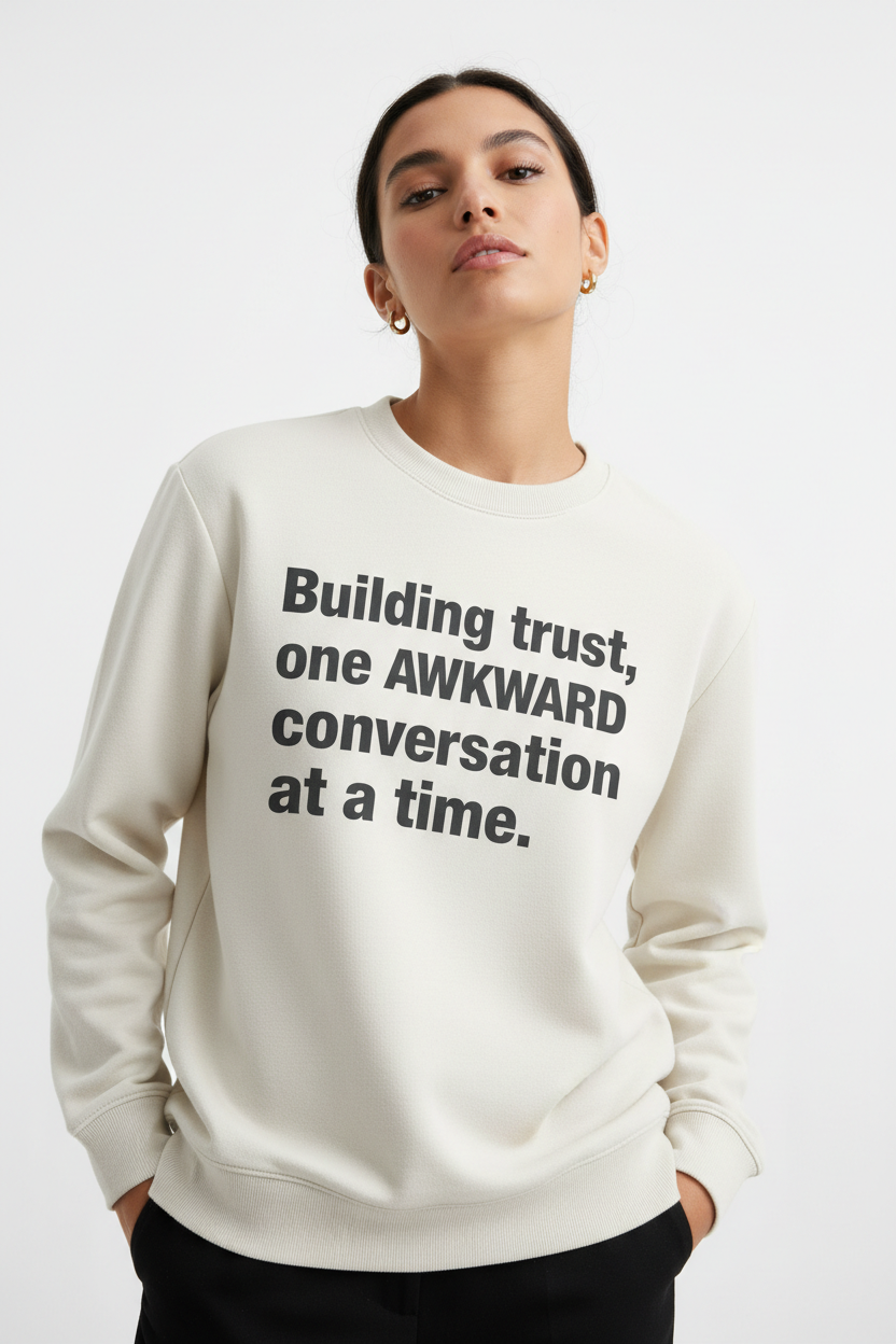 alineai.app Sweater – Building trust, one awkward conversation at a time.