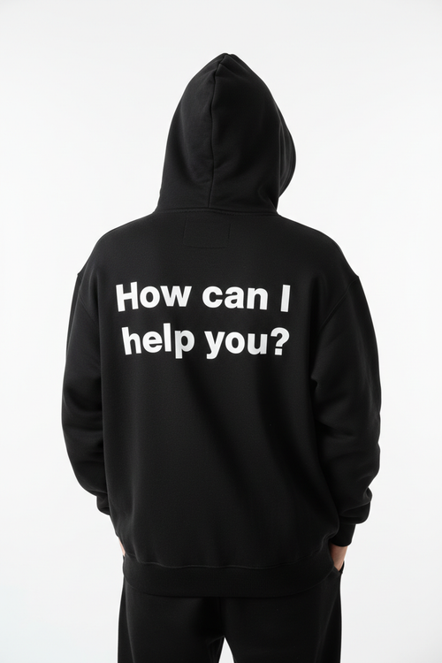 alineai.app Hoodie Black – How can I help you? back